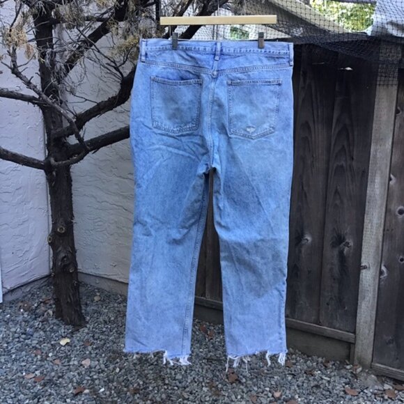 Nuuds jeans women’s 34 distressed blue denim straight curvy pants cotton - Picture 4 of 8